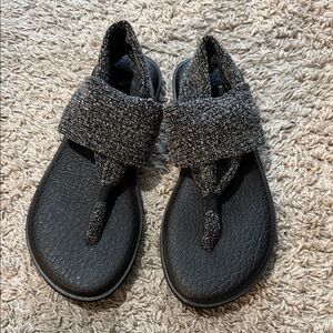 Sanuk Black and Gray Sandals